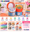 Languo × Qimiart M550 – 48 Feutres Acryliques Enfant