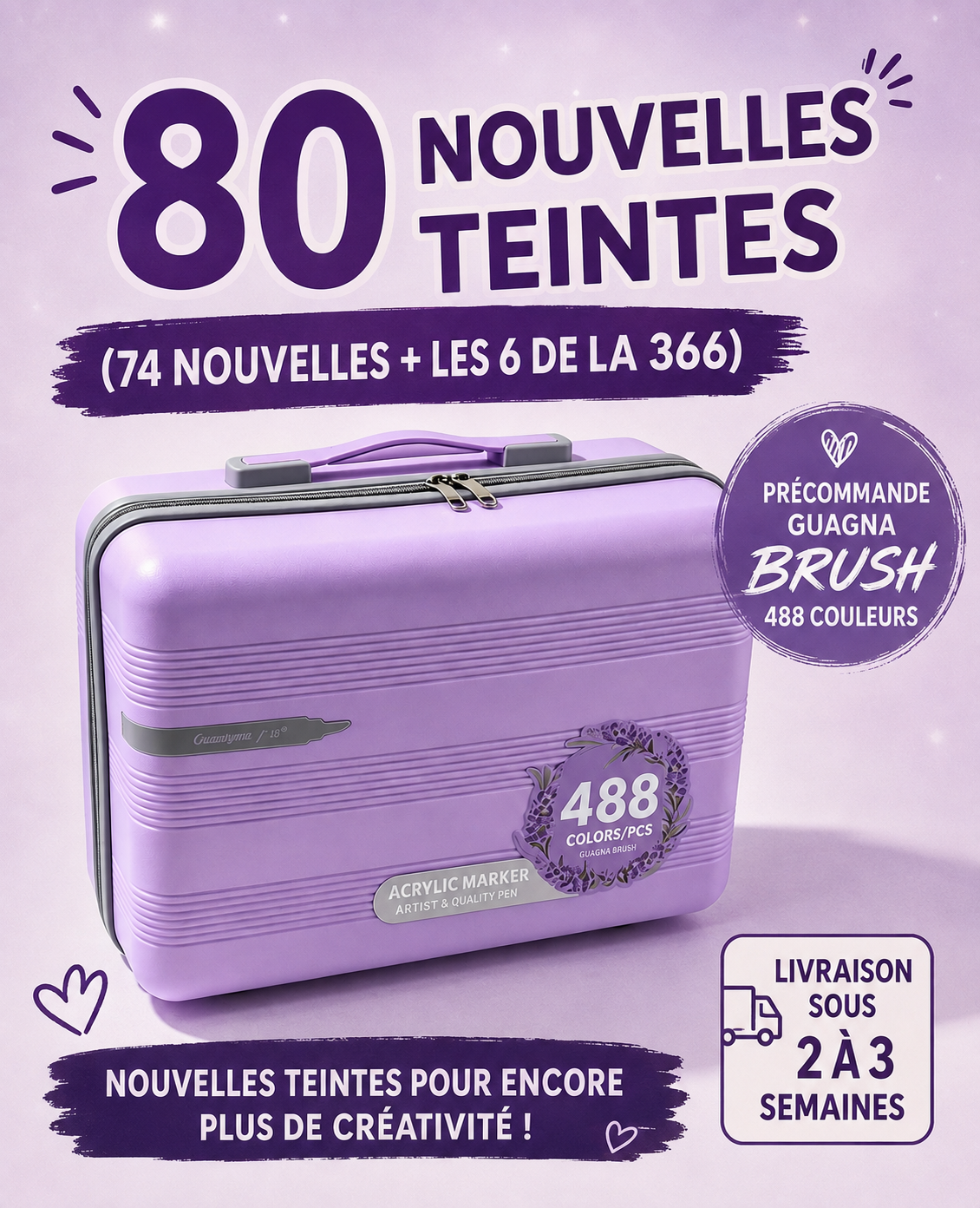Guangna – 80 nouvelles teintes pointe Brush
