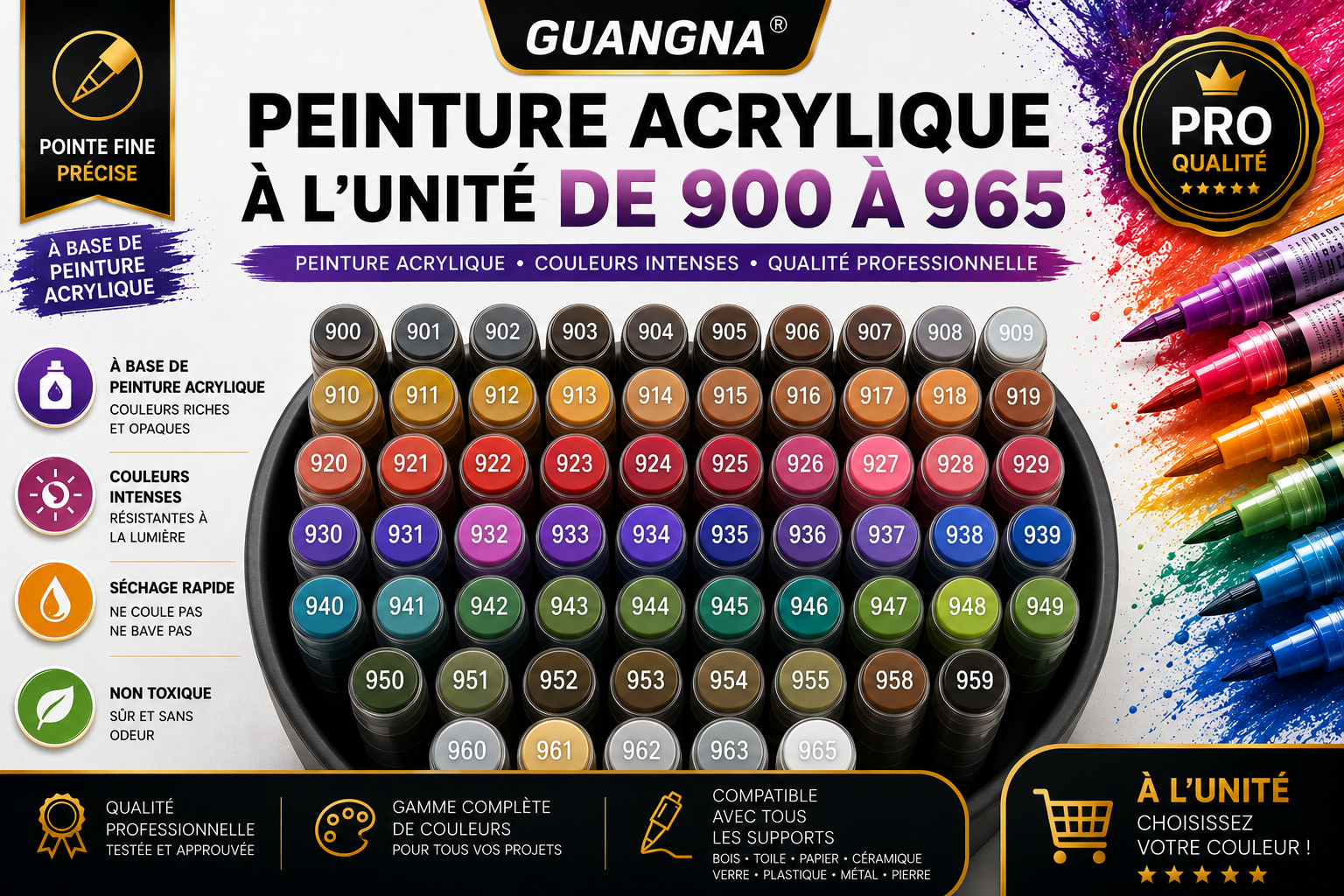 🎨 Feutre Guangna à l’unité – Série 900 à 965