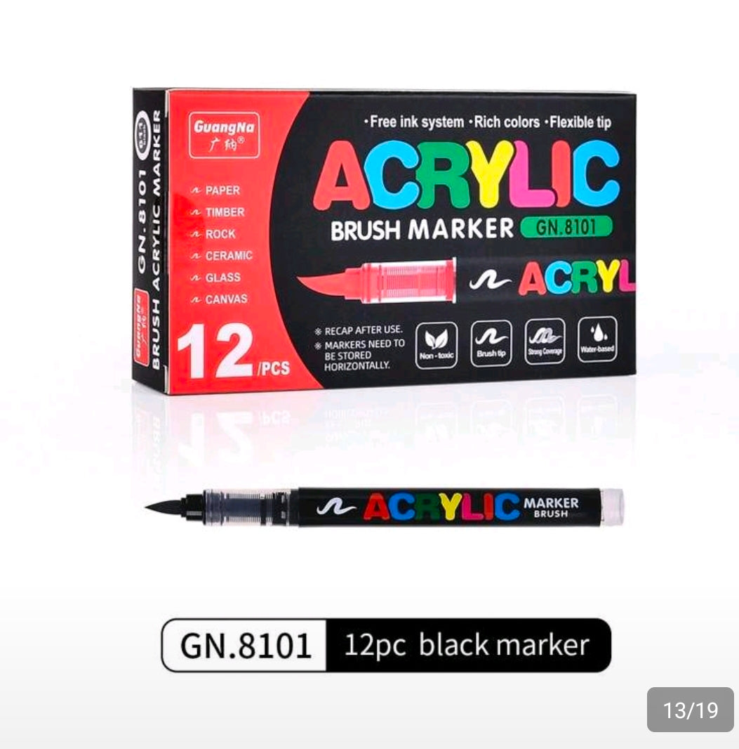 12 feutres acrylique noir