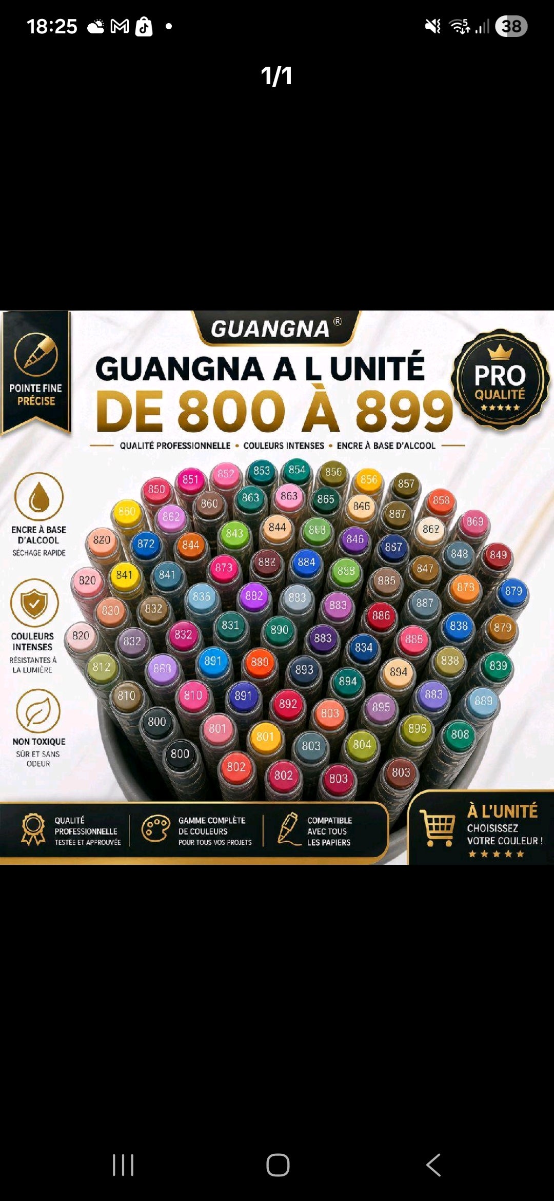 🎨 Feutre Guangna à l’unité – Série 800 à 899