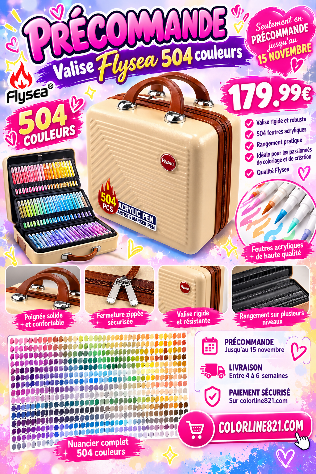 Flysea valise 504 couleurs precommande