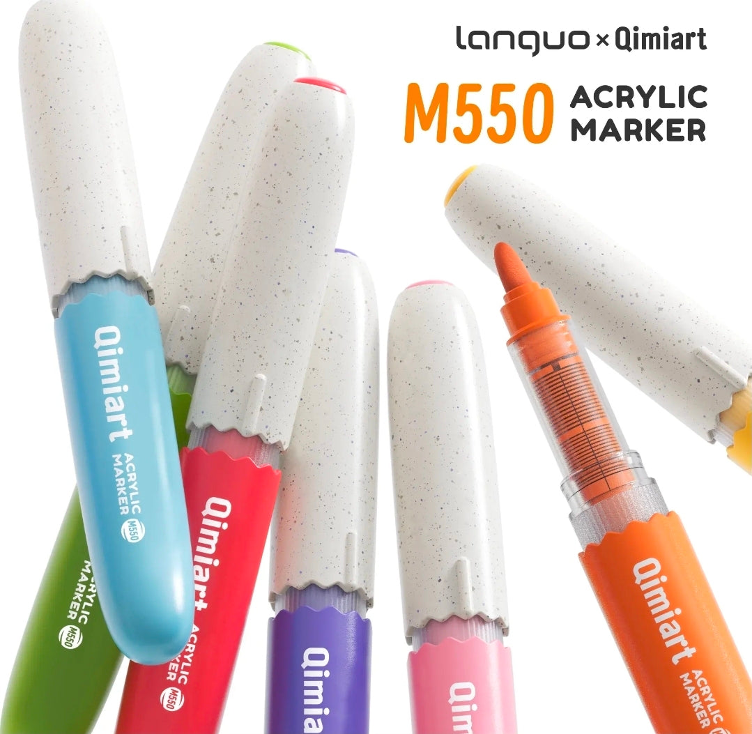 Languo × Qimiart M550 – 48 Feutres Acryliques Enfant